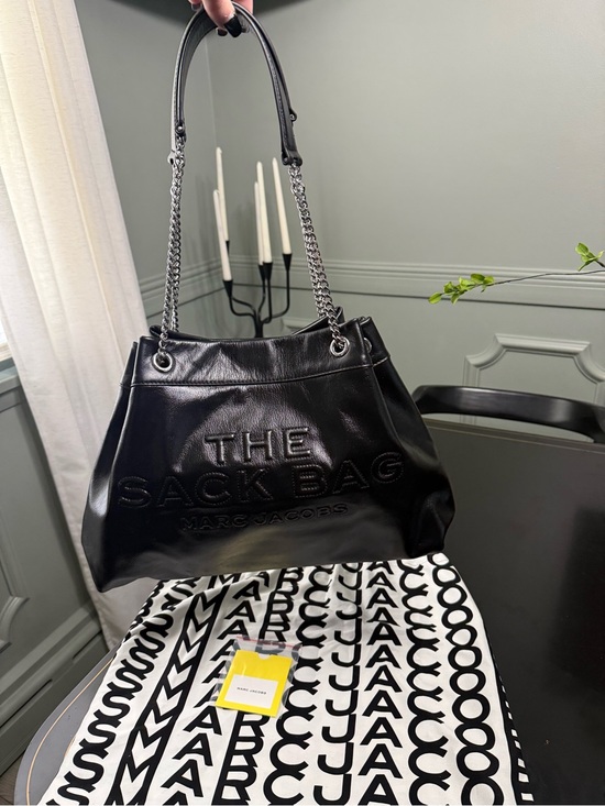 Marc Jacobs Handbags - Marc Jacobs The Sack chain Bag Black Patent Leather Shoulder Bag